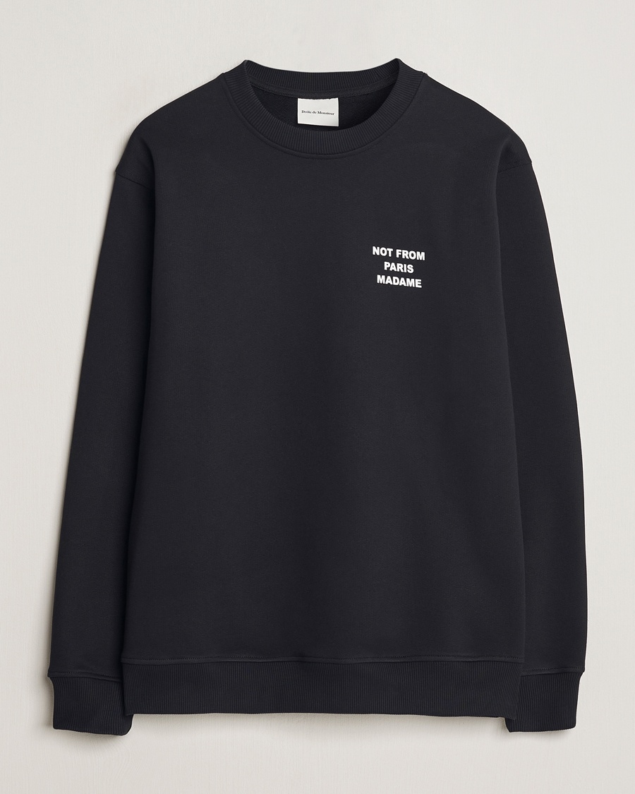 Drôle de Monsieur Slogan Sweatshirt Black – Musta