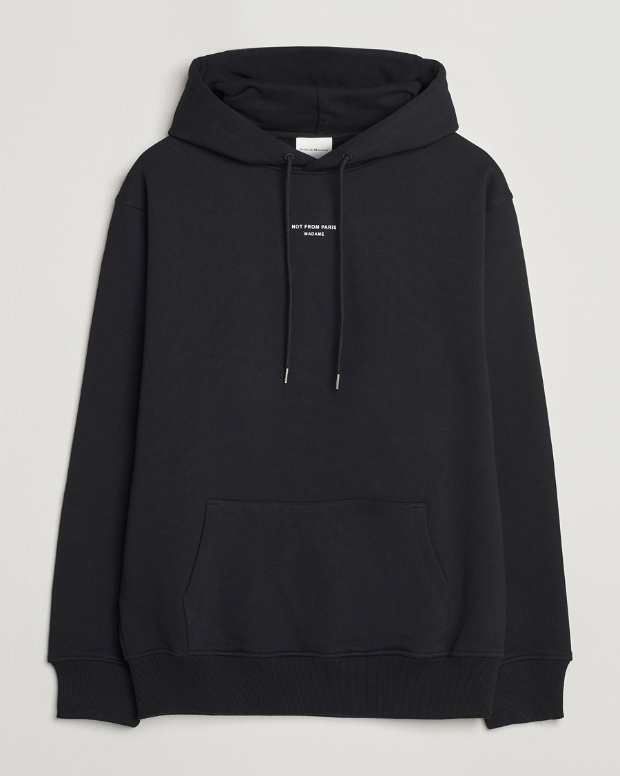 Drôle de Monsieur Classic Slogan Hoodie Black – Musta