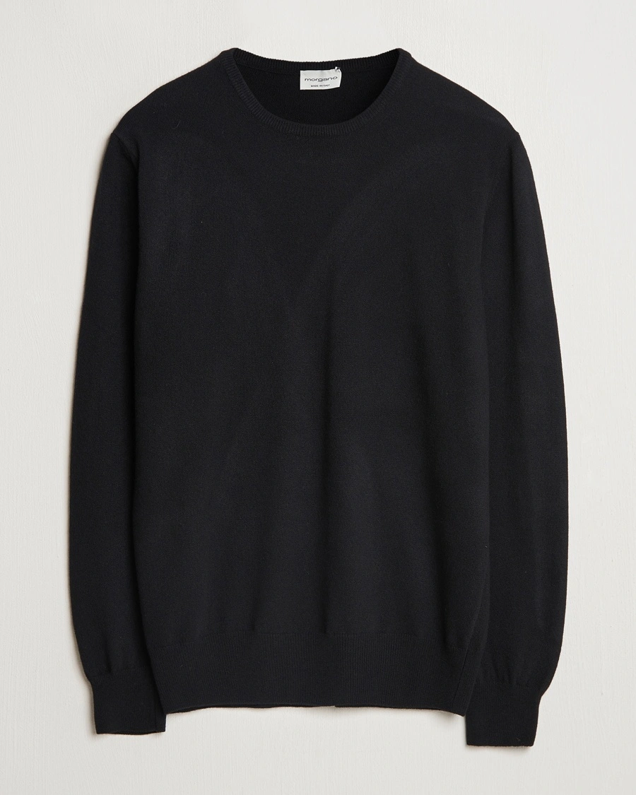 Morgano Wool/Cashmere Crewneck Black – Musta