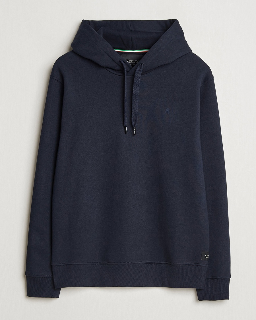 Replay Tonal Logo Hoodie Navy – Sininen