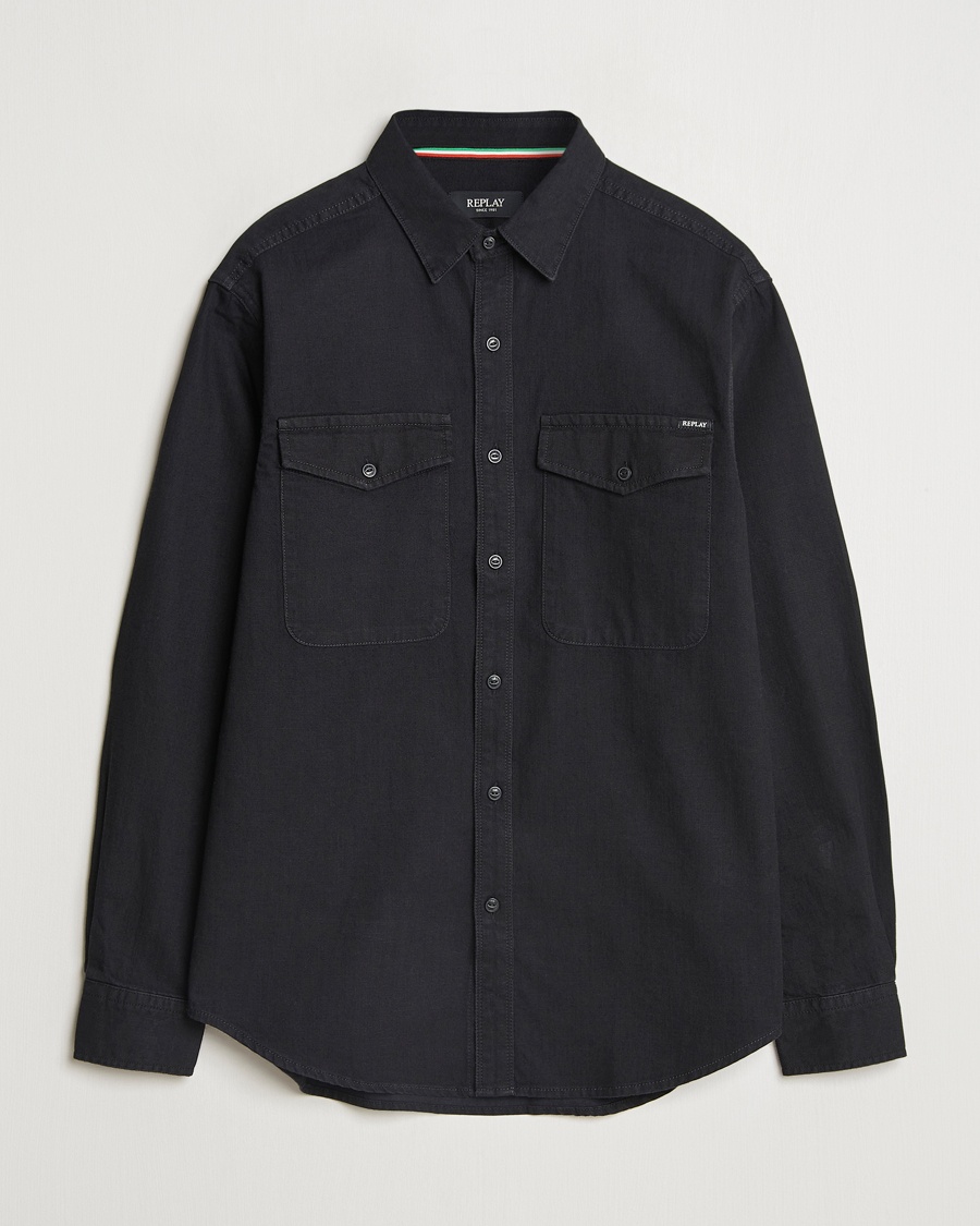 Replay Denim Shirt Washed Black – Musta