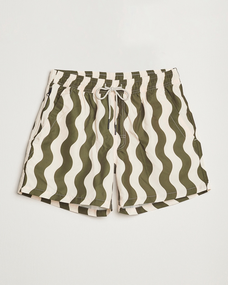 OAS Forest Waver Swim Shorts Green/White – Valkoinen