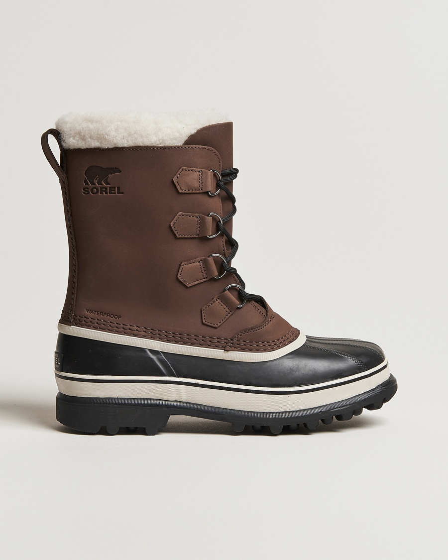 Sorel Caribou WP Felt Lined Leather Boots Bruno – Ruskea
