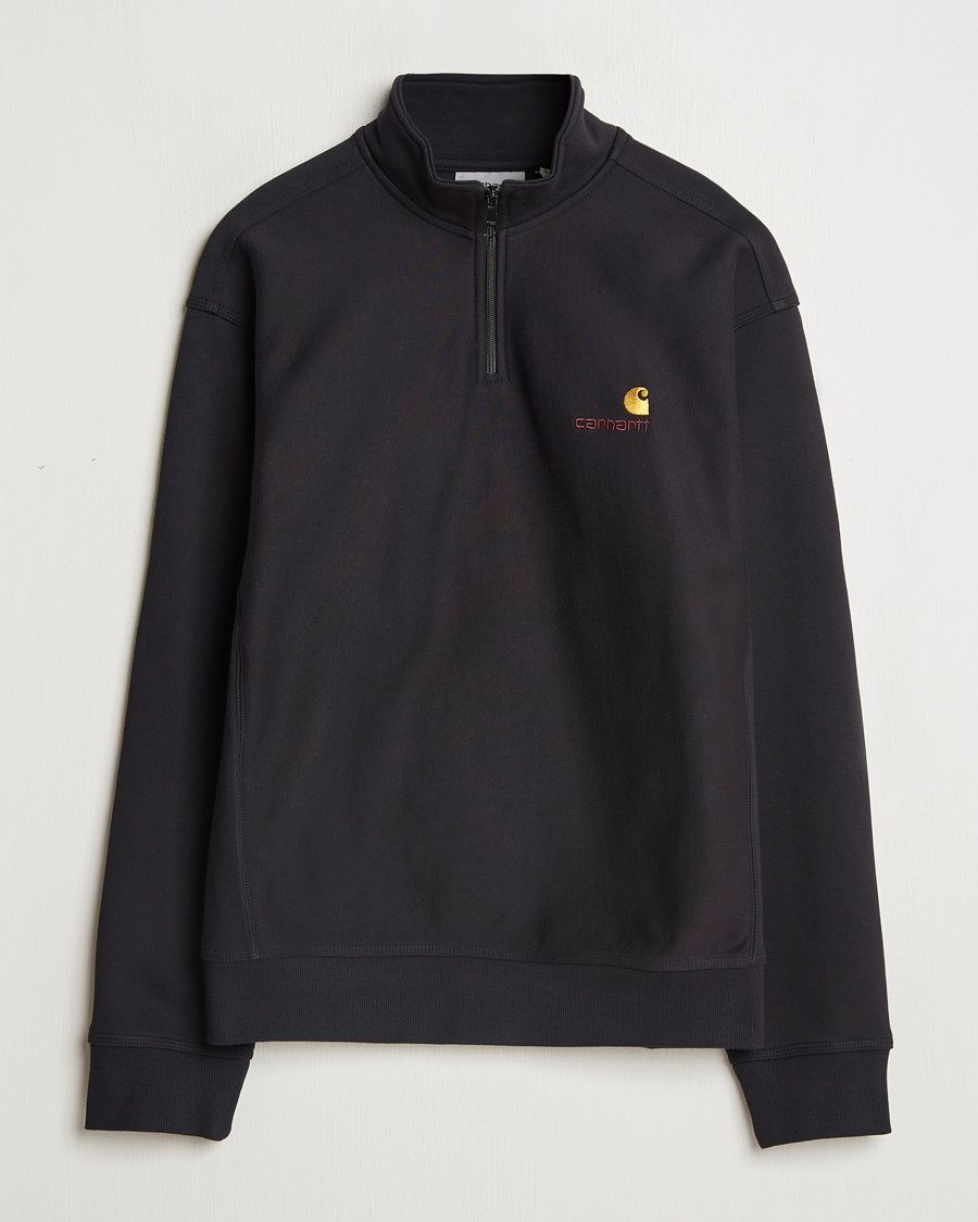 Carhartt WIP American Script Half Zip Sweatshirt Black – Musta
