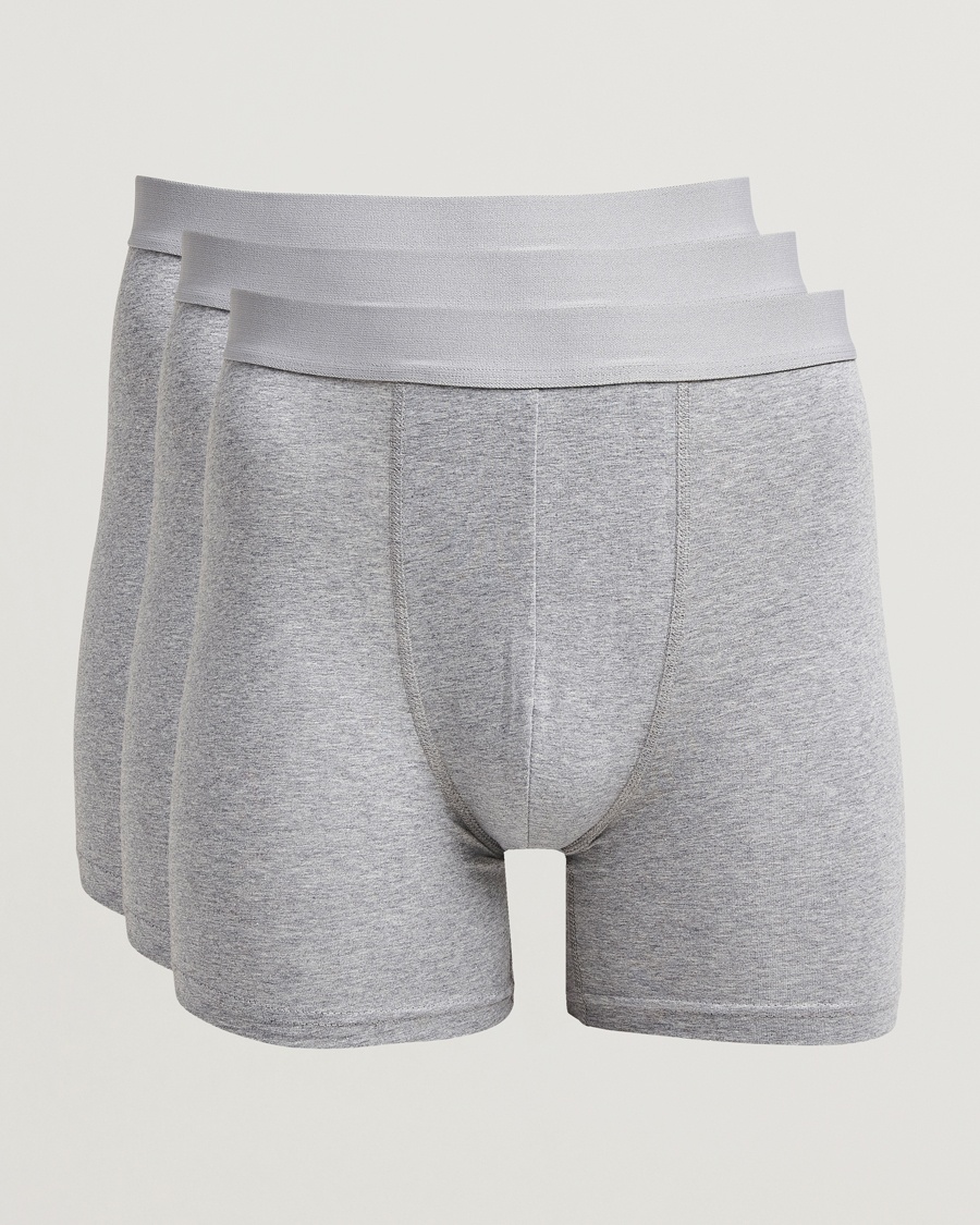 Bread & Boxers 3-Pack Long Boxer Brief Grey Melange – Harmaa