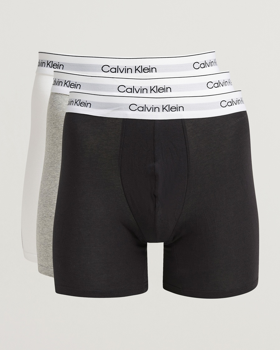 Calvin Klein 3-Pack Icon Cotton Stretch Boxer Brief Grey/Black/White – Harmaa