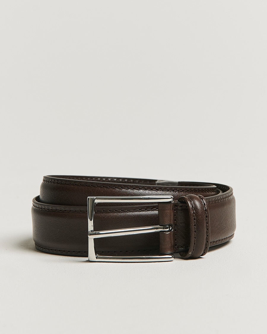 Anderson's Structure Leather Suit Belt 3 cm Dark Brown – Ruskea