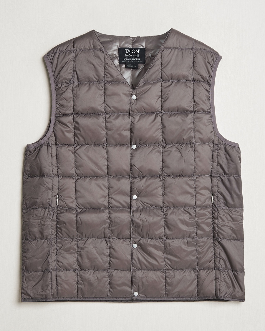 TAION V-Neck Lightweight Down Vest Gray – Harmaa