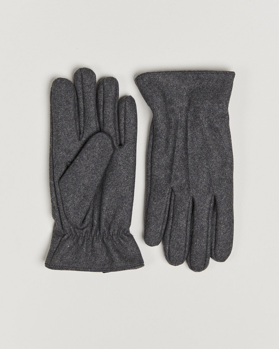 Amanda Christensen Lined Wool Gloves Grey Melange – Harmaa