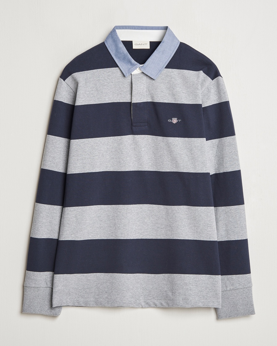 Gant Chambray Striped Heavy Rugger Grey Melange – Sininen