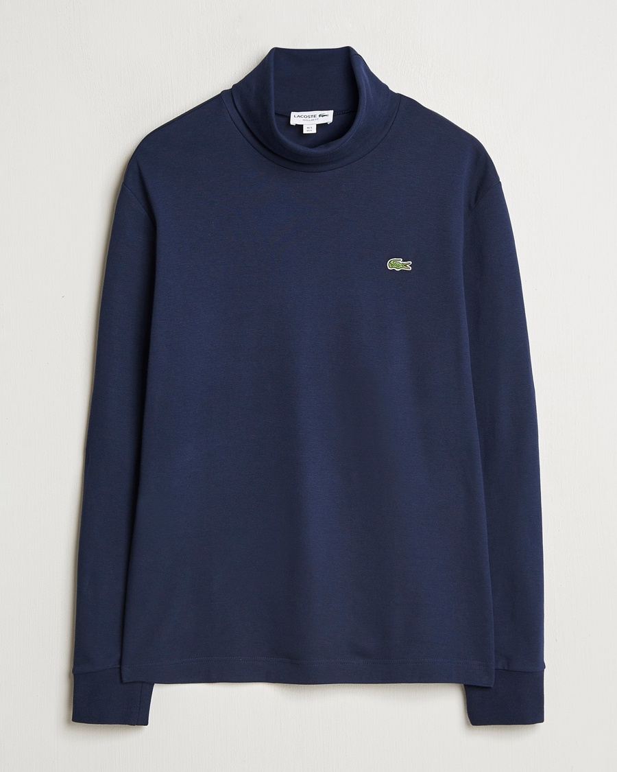 Lacoste Interlock Cotton Rollneck Navy – Sininen