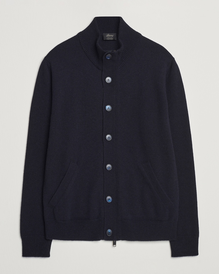 Brioni Cashmere Cardigan Jacket Navy – Sininen