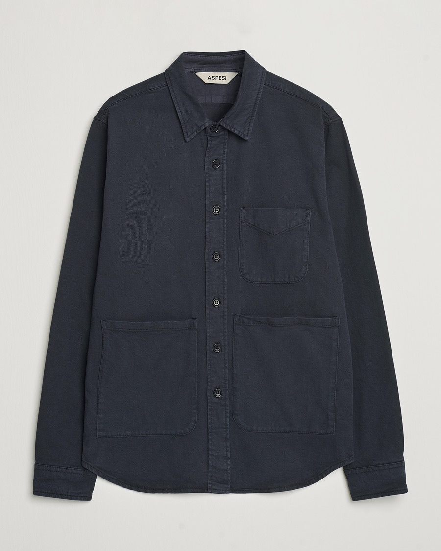Aspesi Cotton Utility Shirt Navy – Sininen