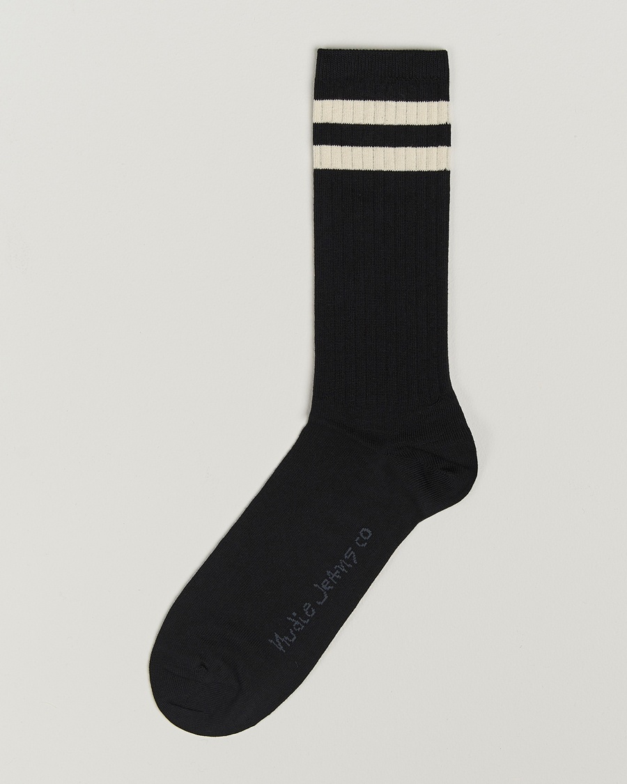 Nudie Jeans Amundsson Tennis Socks Black/White – Musta
