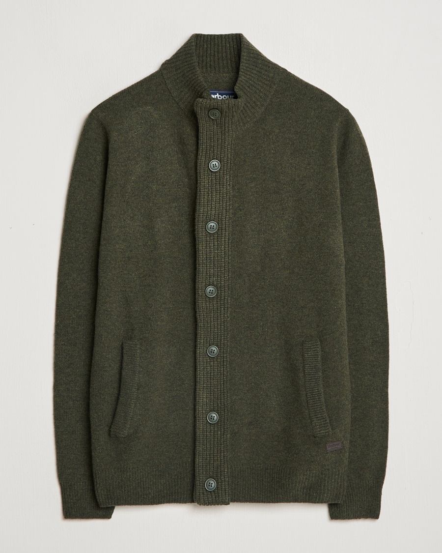 Barbour Lifestyle Essential Patch Zip Through Cardigan Seaweed – Vihreä