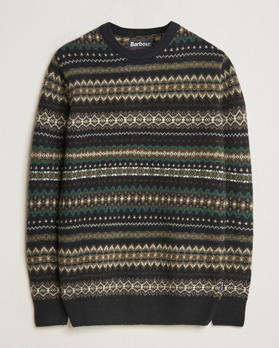 Barbour Lifestyle Case Fairisle Crew Black – Musta