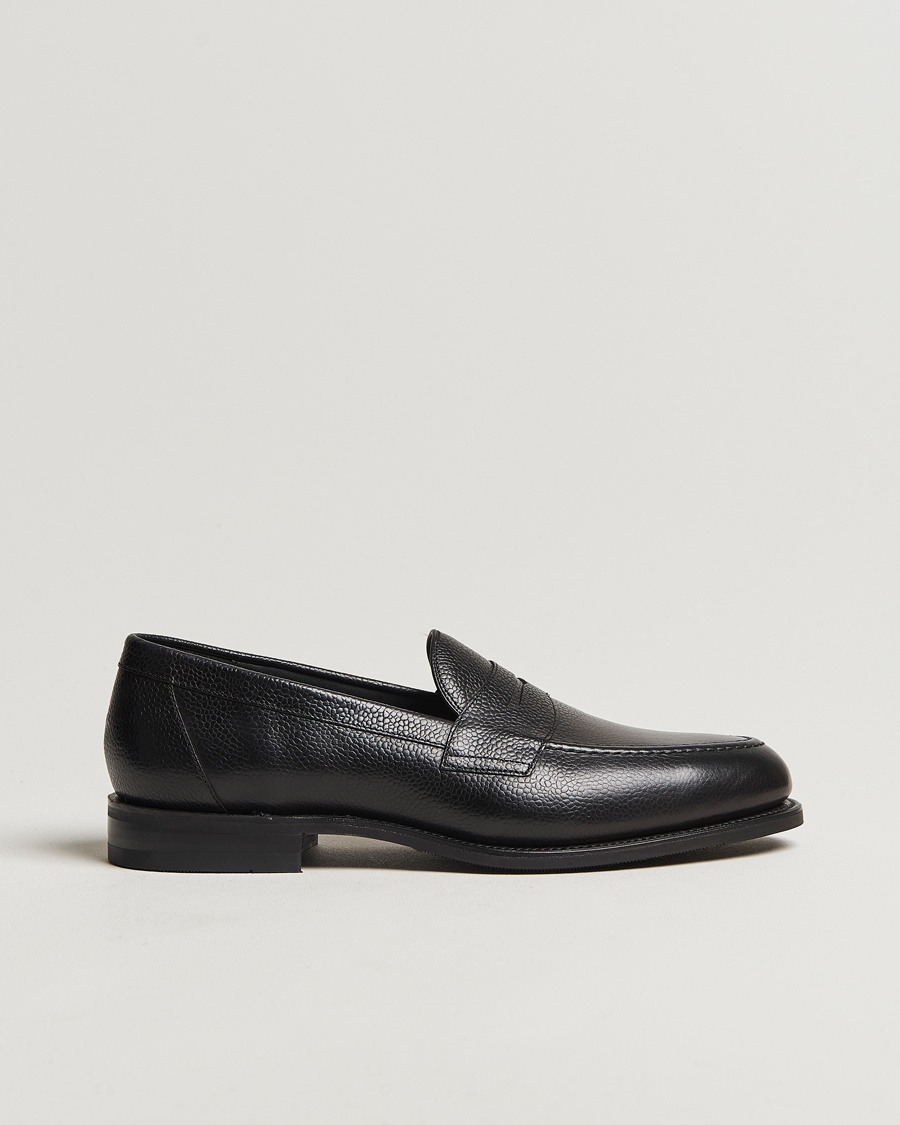 Loake Shoemakers Imperial Grained Penny Loafer Black – Musta