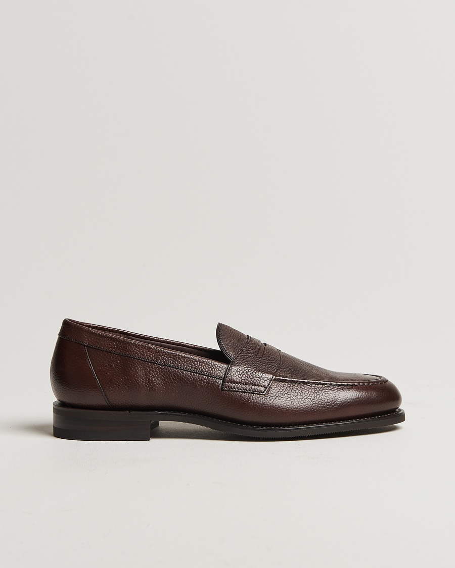 Loake Shoemakers Imperial Grained Penny Loafer Dark Brown – Ruskea