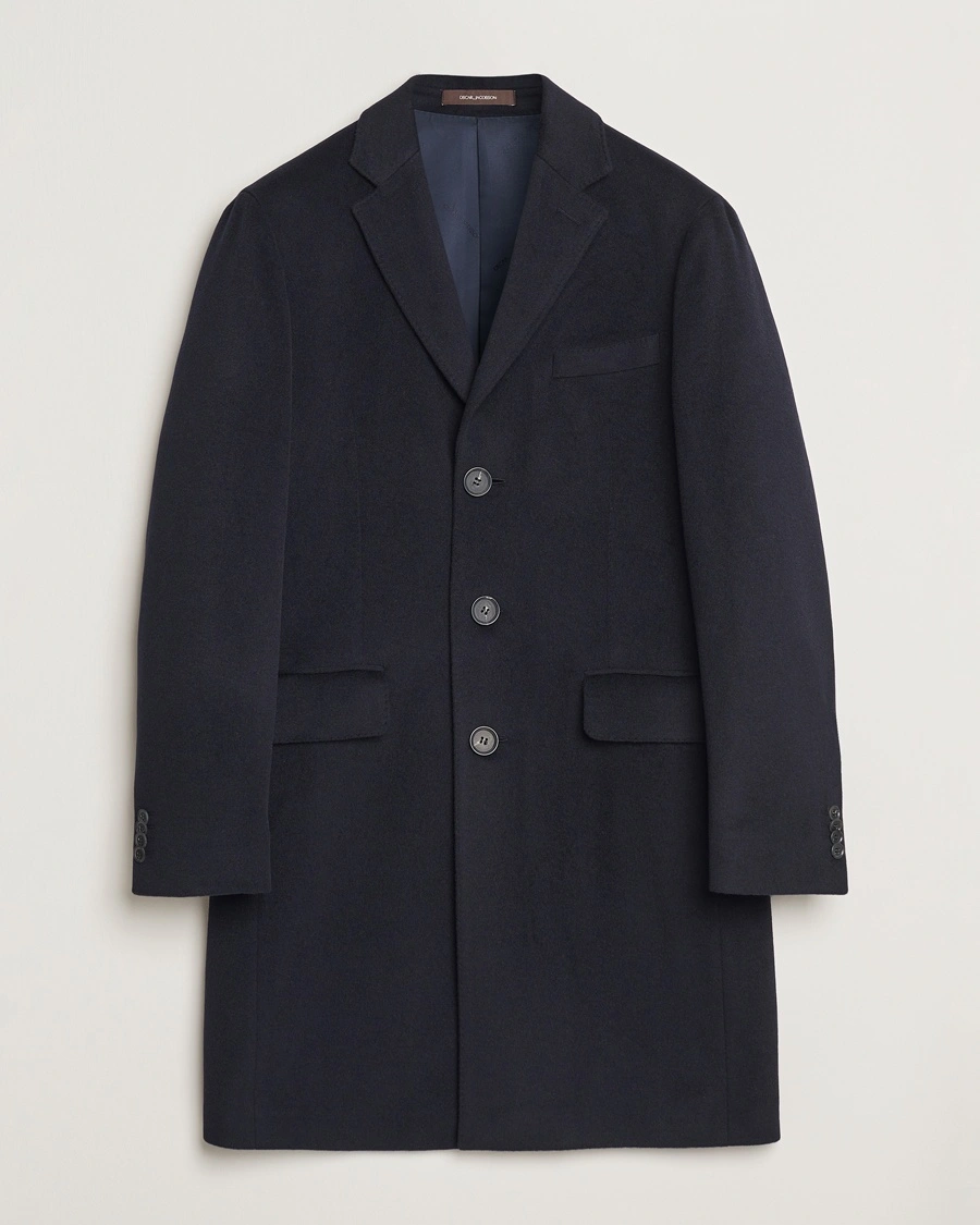 Oscar Jacobson Sylar Wool/Cashmere Coat Navy – Sininen
