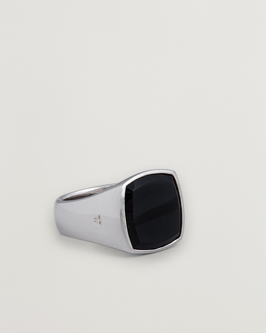 Tom Wood Cushion Polished Black Onyx Ring Silver – Hopea