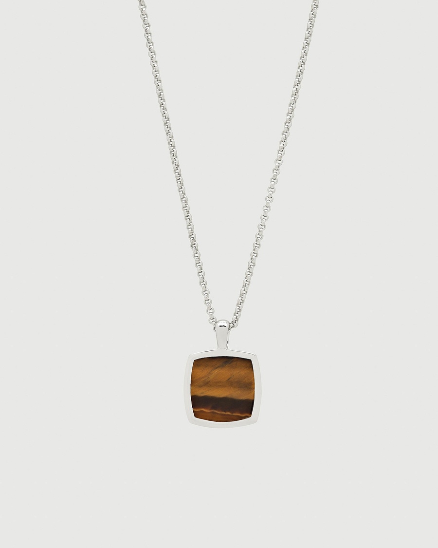 Tom Wood Cushion Pendant Tiger Eye Silver – Hopea