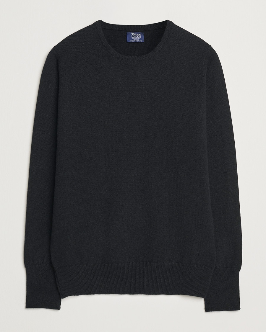 William Lockie Rob Lambswool Crewneck Black – Musta