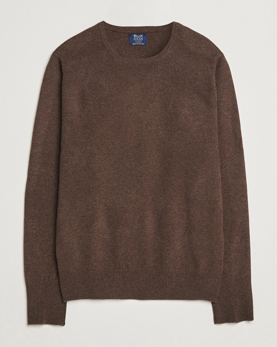 William Lockie Rob Lambswool Crewneck Mocha – Ruskea