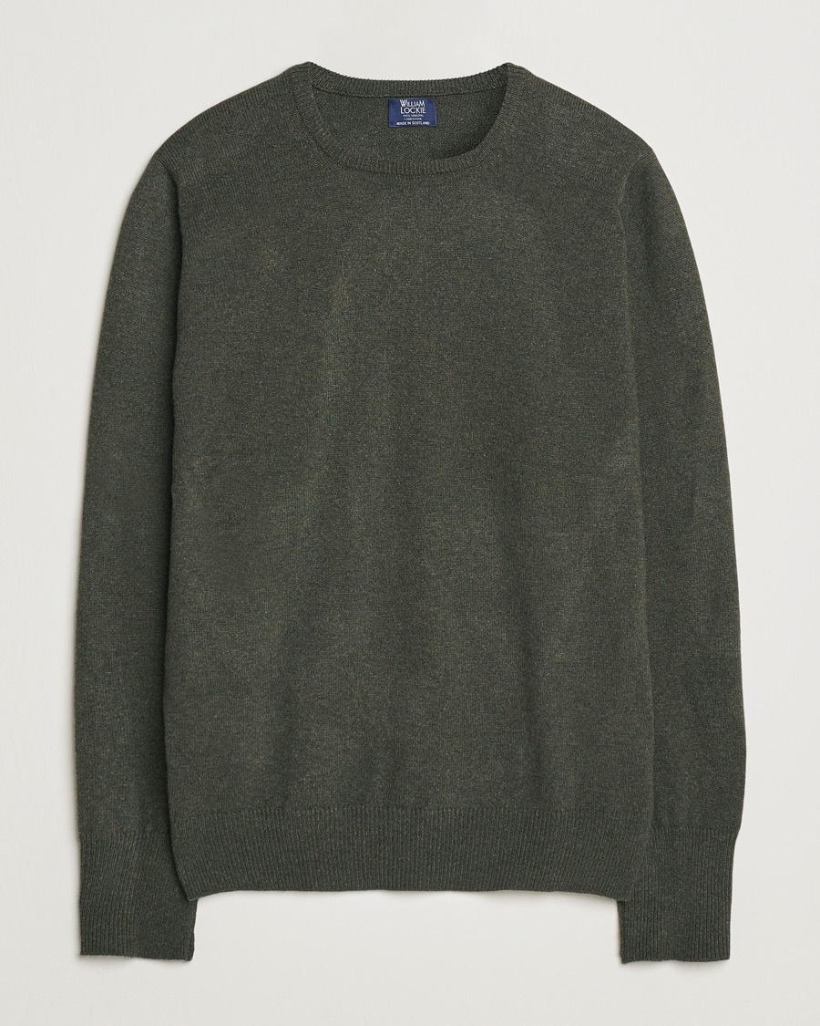 William Lockie Rob Lambswool Crewneck Seaweed – Vihreä