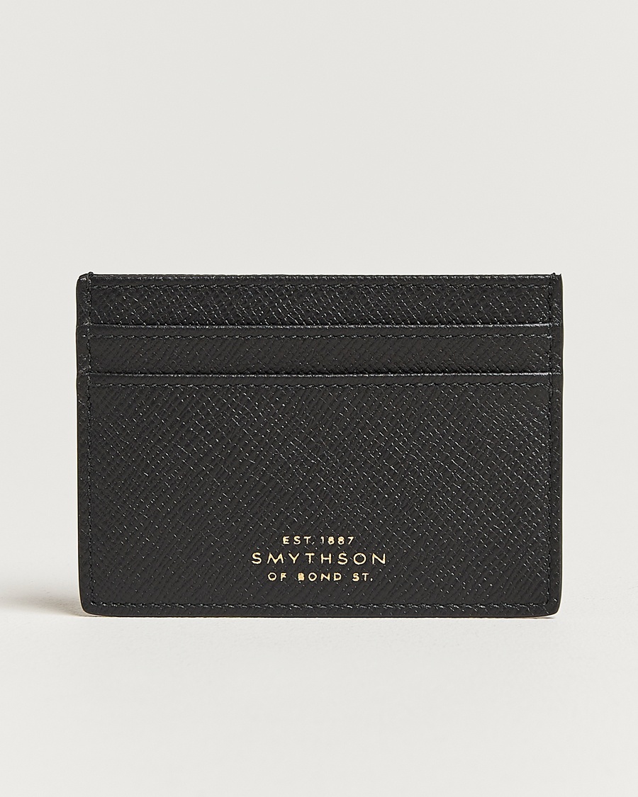 Smythson Panama Flat Cardholder Black – Musta