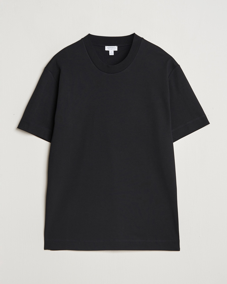 Sunspel Heavy Weight Supima Cotton T-Shirt Black – Musta
