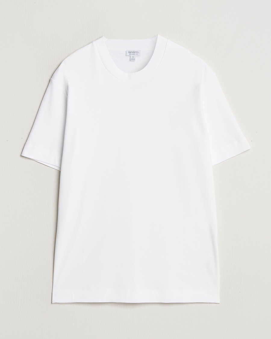 Sunspel Heavy Weight Supima Cotton T-Shirt White – Valkoinen