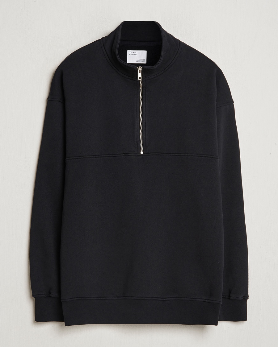 Colorful Standard Classic Organic Half-Zip Deep Black – Musta