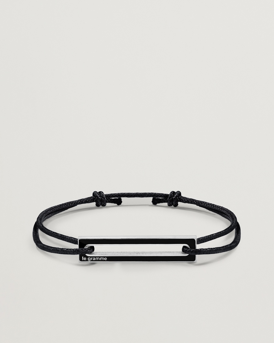 LE GRAMME Lacquered Cord Bracelet Black – Musta