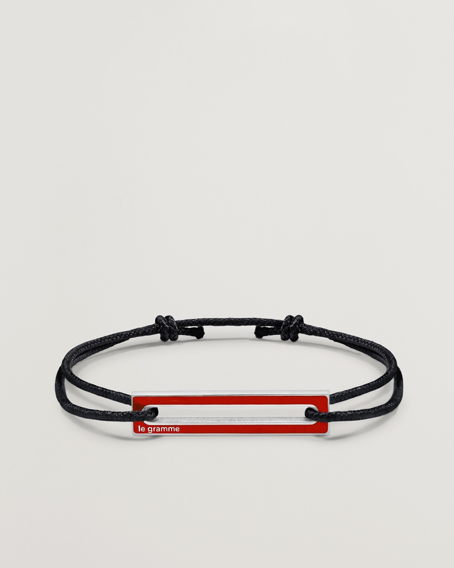 LE GRAMME Lacquered Cord Bracelet Red – Musta
