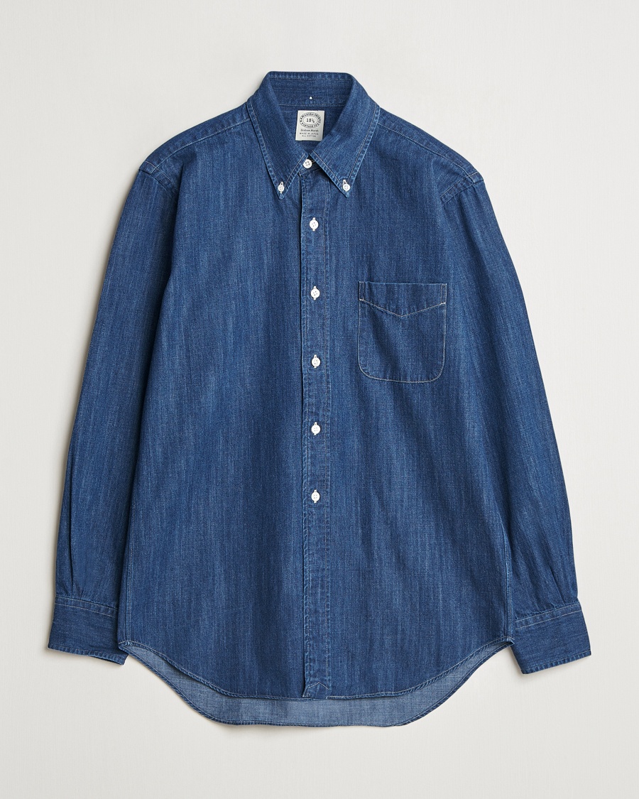 Kamakura Shirts Vintage Ivy Denim Button Down Shirt Dark Blue – Sininen