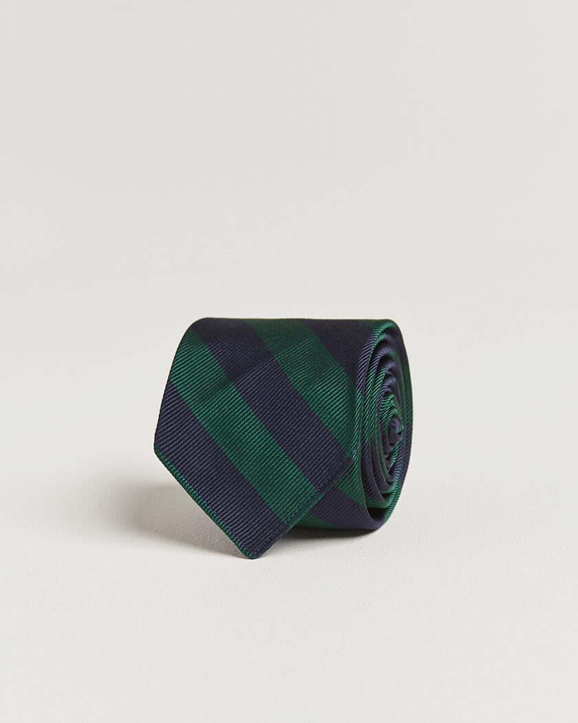 Kamakura Shirts Kamakura ShirtsVintage Ivy Regimental Stripe Silk TieNavy/Green – Punainen