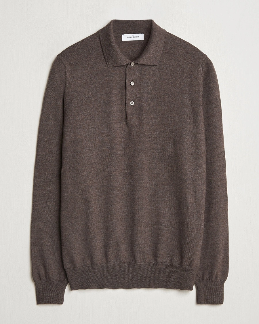 Gran Sasso Merino Fashion Fit Polo Brown – Ruskea