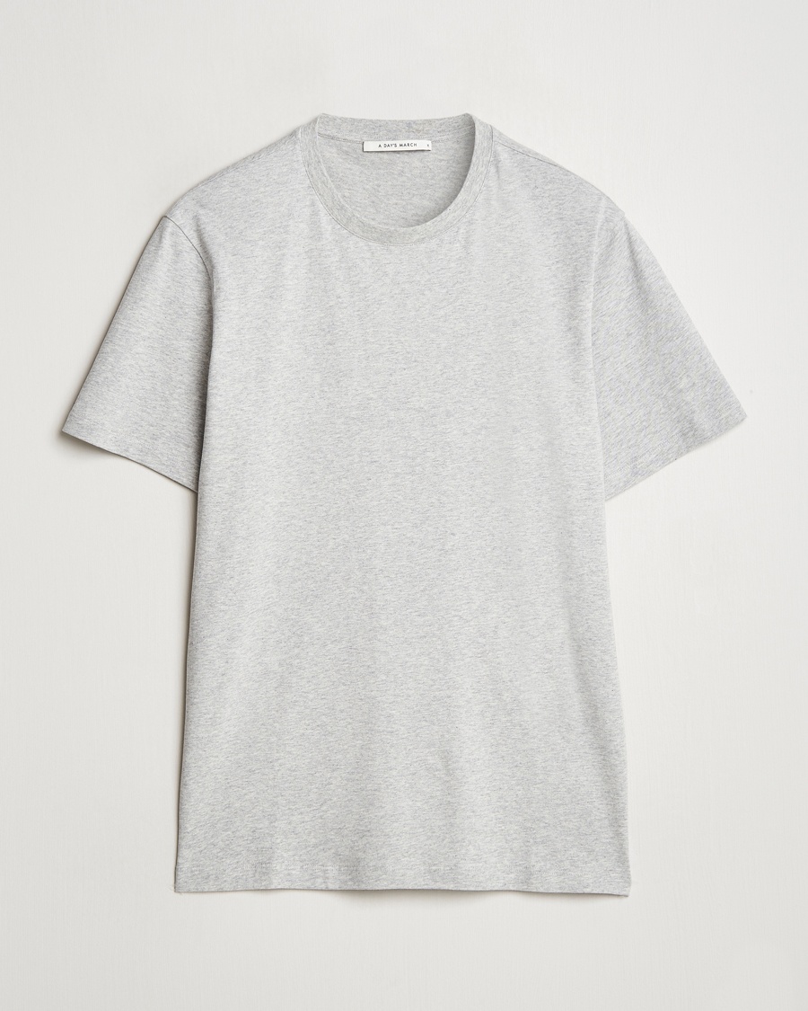 A Day's March Midweight T-Shirt Grey Melange – Harmaa