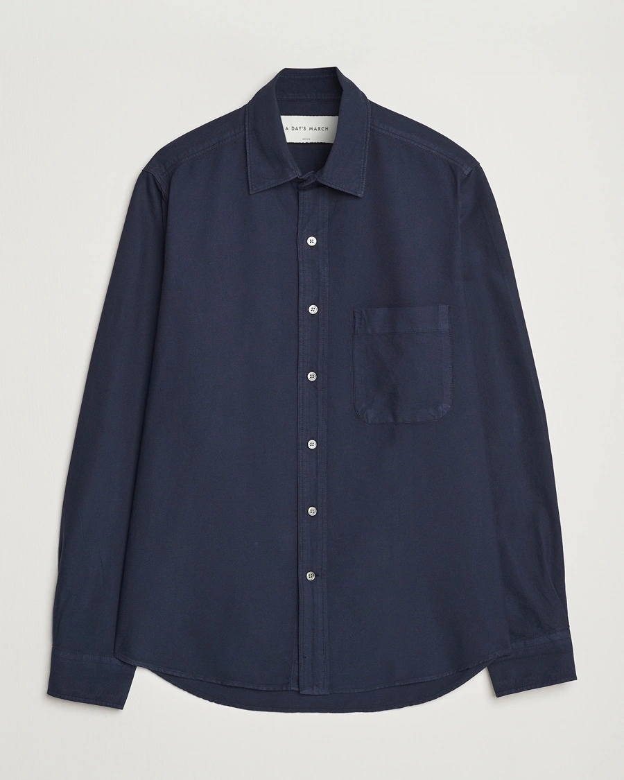 A Day's March Mason Dyed Oxford Shirt Navy – Sininen