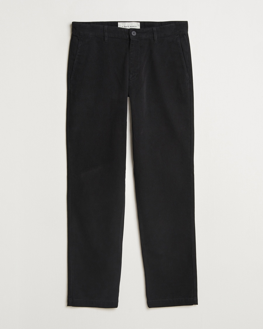 A Day's March Miller Cotton/Lyocell Trousers Black – Musta