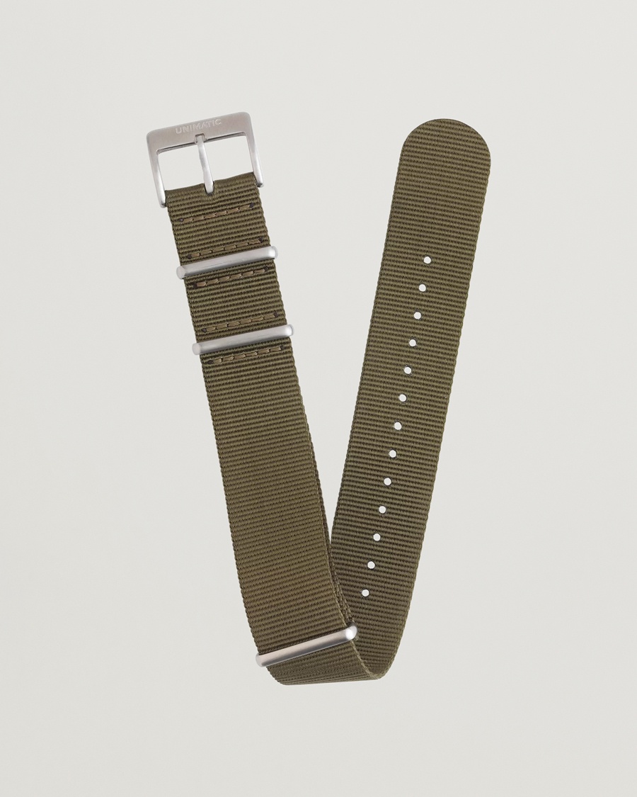 UNIMATIC Nylon Nato Steel 22mm Strap Olive – Vihreä