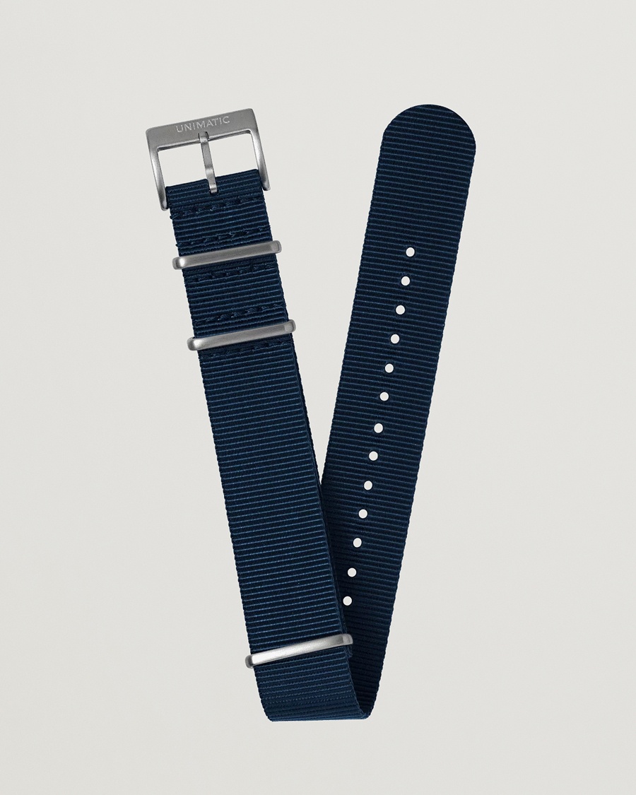 UNIMATIC Nylon Nato Steel 22mm Strap Vintage Navy – Sininen