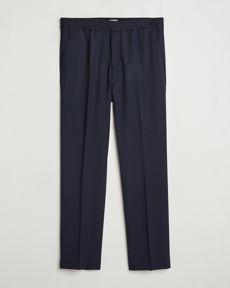 Filippa K Theo Relaxed Wool Trousers Navy – Sininen