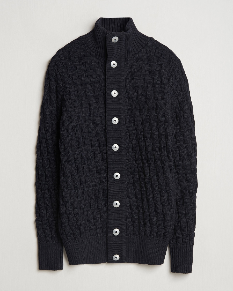 S.N.S. Herning Stark Wool Cable Cardigan Navy – Sininen