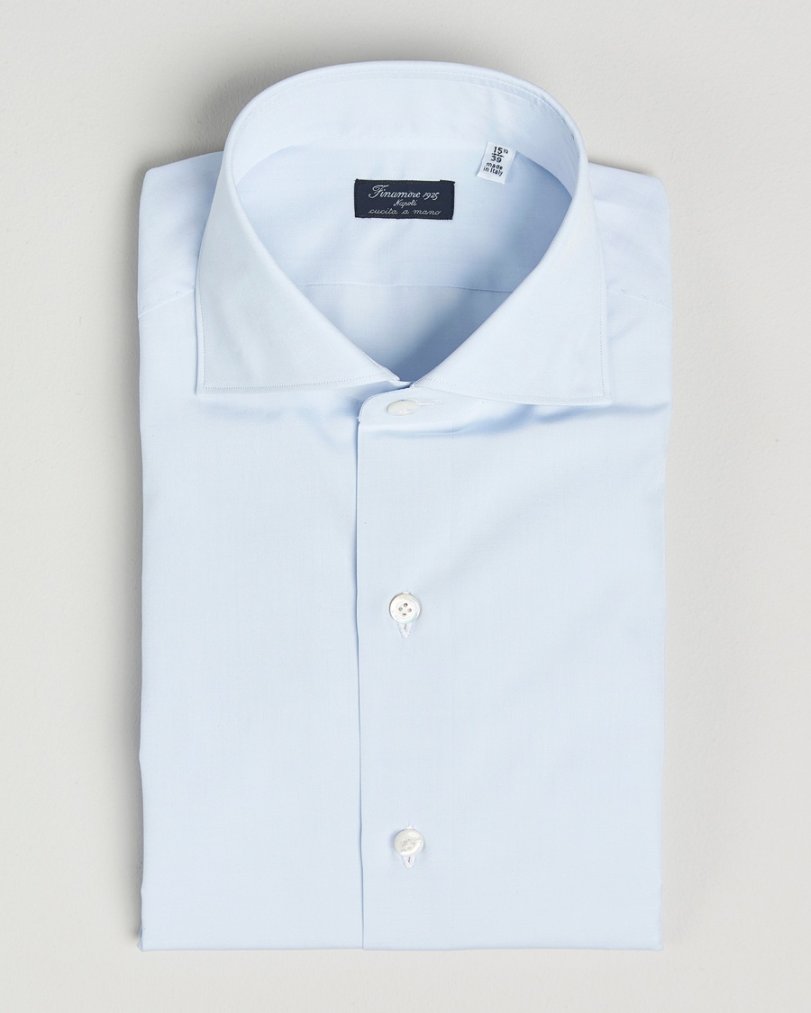 Finamore Napoli Milano Slim Fit Classic Shirt Light Blue – Sininen