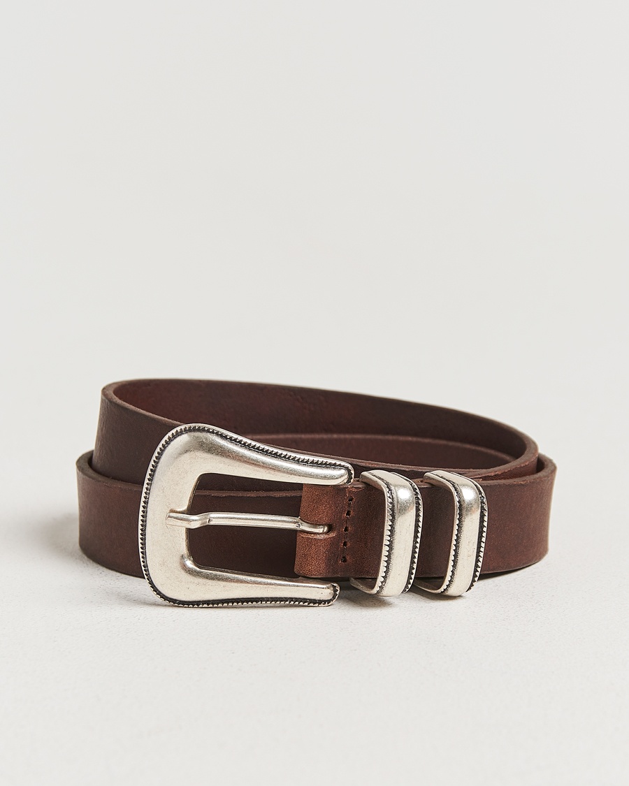Nudie Jeans Western Silver Belt Dark Brown – Ruskea