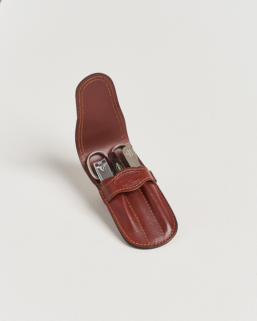 F. Hammann Small Manicure Set Classico Whiskey – Ruskea
