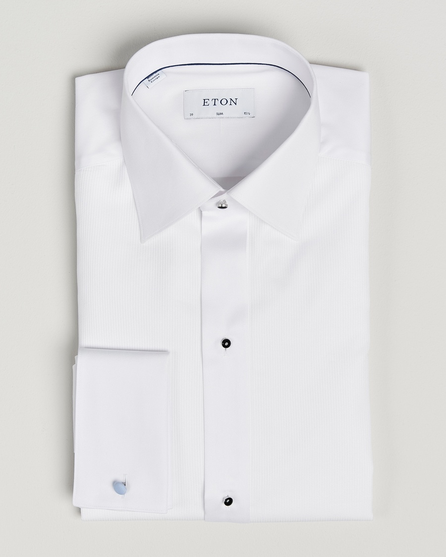 Eton Slim Fit Plissé Tuxedo Shirt White – Valkoinen