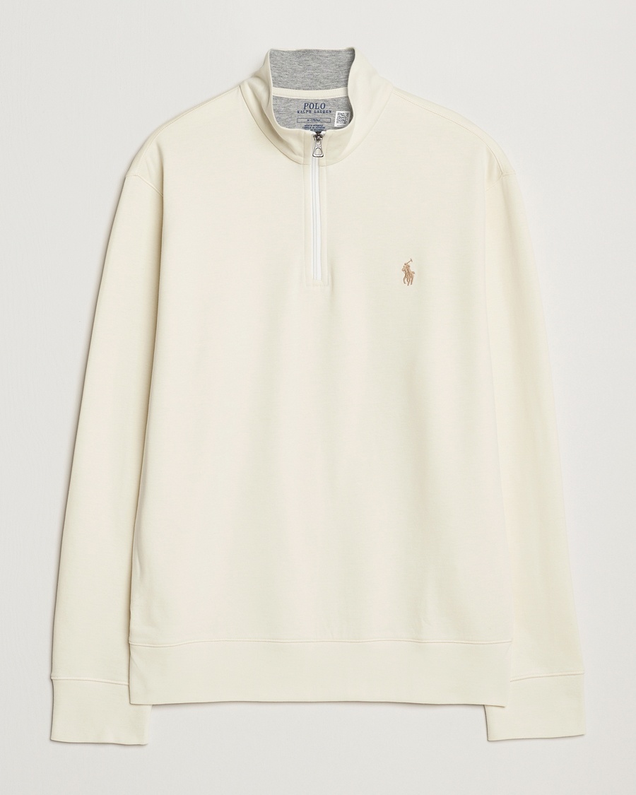 Polo Ralph Lauren Double Knit Half-Zip Sweater Parchment Cream – Valkoinen