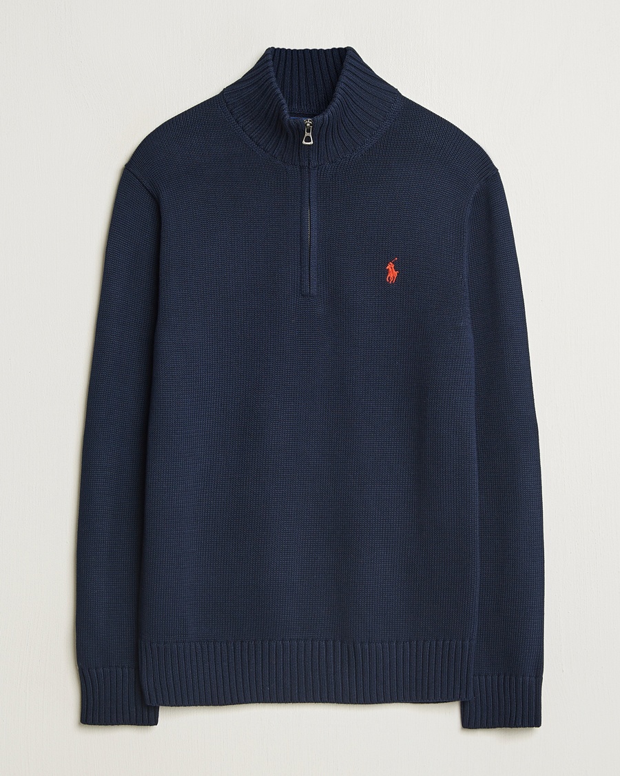 Polo Ralph Lauren Cotton Pullover Half Zip Hunter Navy – Sininen